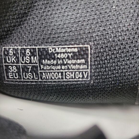 Dr. Martens 1460 Y Women's Boots Size 7 White leather Side Zipper Biker Shoes - Picture 7 of 9